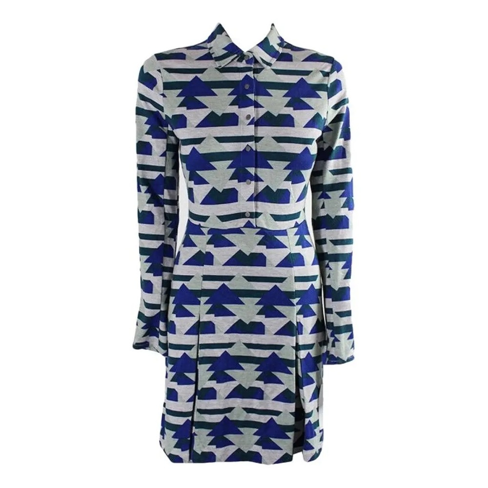 Rachel Roy | Geometric Pattern Fit and Flare Long Sleeve Mini Dress